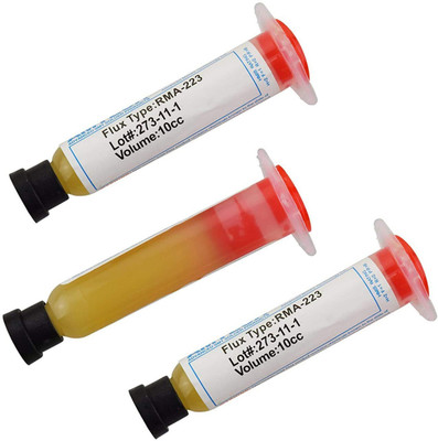 SYMFONIA 3 Pieces Solder Flux Paste, RMA-223 PCB PGA BGA SMD Soldering Flux Paste, 10CC Syringe convenient Tube(Pack of 3) 0 W Simple(Round Tip)