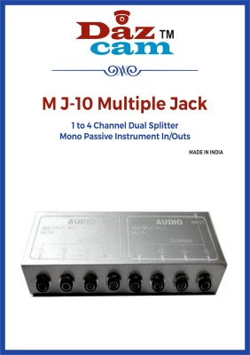 Daz Cam M J-10 Multiple Jack 1 to 4 Channel Dual Splitter Mono Passive Instrument In/Out Powered Sound Mixer