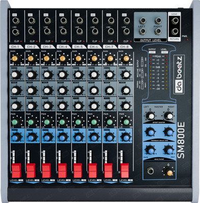Da.Beatz. 8 Channel SM800E Audio Mixer With Echo for Parties &Other Occasions, Sound Mixer Analog Sound Mixer