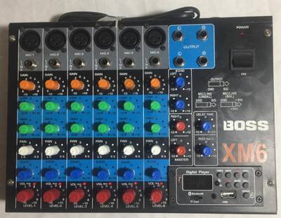 soundcraft BOSS XM-6 ECHO MIXER 6 CHANNEL WITH USB Digital Sound Mixer