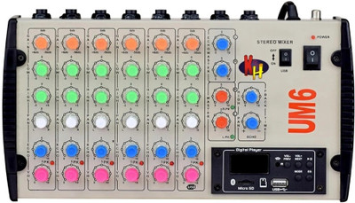 KH 6 Channel Live Sound Mixer with USB & Bluetooth – Stereo Digital Echo Powered Sound Mixer