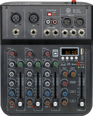 Digimore D-254Pro Audio Mixer | 4 Channel Input | DSP Effect | +48V | Stereo XLR Output Analog Sound Mixer