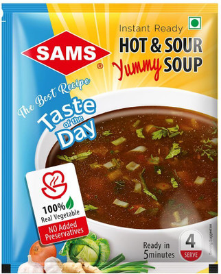sams Hot & Sour Soup 51g Instant Soup, Ready in 5 minutes, 4 Servings in Each Packet(51 g)