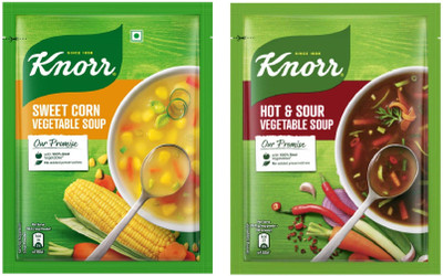 Knorr Sweet Corn Veg & Hot Sour Soup Combo Pack Of 2(Pack of 2, 83 g)