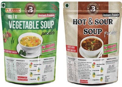 Brew Lab Mix Veg Soup + Hot & Sour Soup Powder Combo | Just Add Hot Water Rich In Protein(Pack of 2, 100 g)