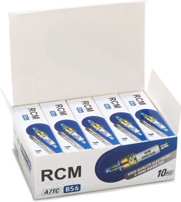 RCM SP-A7TC-10 Spark Plug Pre-Gapped- Bike & Scooter Engines Copper Spark Plugs(Pack of 10)