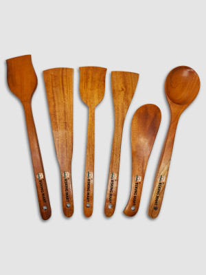 BSKING MART NEEM GDNGVSG 06 Wooden Spatula(Pack of 6)