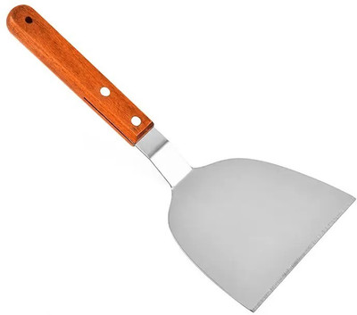 SG-Mart Stainless Steel Spatula Heavy Duty Turner with Beveled Edges & Hardwood Handle Non-Stick Spatula(Pack of 1)
