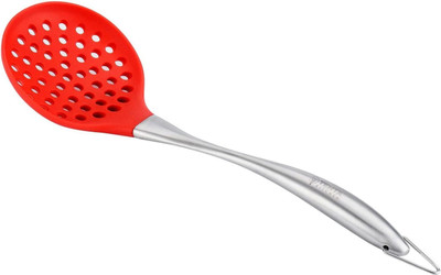 We3 Silicone Kitchen Utensil Slotted Skimmer Strainer Spoon with Cool Handle Lifting Spatula(Pack of 1)