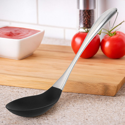 Ramkuwar STEEL SPOON BLACK Non-Stick Spatula(Pack of 1)