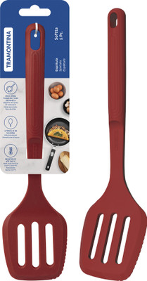 Tramontina Softta Silicone Slotted Turner - Red Non-Stick Spatula(Pack of 1)