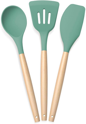 Panca Silicone Non-Stick Spatula | Serving Spoon for Cooking & Baking Set of 3 Non-Stick Spatula(Pack of 1)