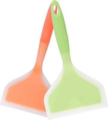 Besillia Silicone Spatula, Omelette Spatula Turner for Egg, Fish, Pizza(Multicolor,2 Pcs) Non-Stick Spatula(Pack of 2)
