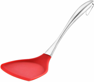Baskety Kitchen Heat Resitance Non Stick Stainless Steel Spatula Red Mixing Spatula(Pack of 1)