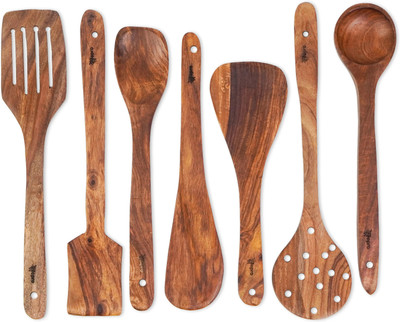 zepro Pure Sheesham Wooden Spatual Set Of 7 Pcs Wooden Spatula(Pack of 7)