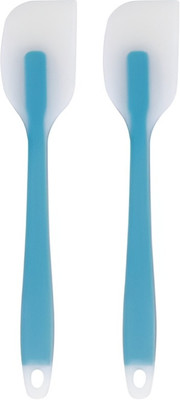 Sugalsu Silicone Spatulas Heat Resistant Non-Stick Flexible Utensils for Cooking (Blue) Mixing Spatula(Pack of 2)