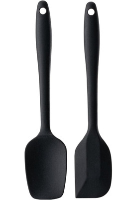 Baskety Silicone Non-Stick Heat Resistant Kitchen Utensil| Spatula Spoon Small 20.6cm+Spatula Small 20.6cm|Black Set of 2 Spoon Non-Stick Spatula(Pack of 2) Baskety Silicone Non-Stick Heat Resistant Kitchen Utensil| Spatula Spoon Small 20.6cm+Spatula Small 20.6cm|Black Set of 2 Spoon Non-Stick Spatula(Pack of 2)