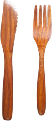 Neha wooden handicraft Wooden Butter Knife and Fork Set Wooden Spatula(Pack of 2)