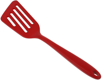 TRIFECTA Silicone Nonstick Turner Food Grade Slotted Turner(Red) Non-Stick Spatula(Pack of 1)