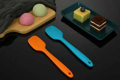 Alciono Silicone Multipurpose|Heat-Resistant, Food-Grade Safe(11 in X 2.1 in X 0.5 inch) Non-Stick Spatula(Pack of 2)