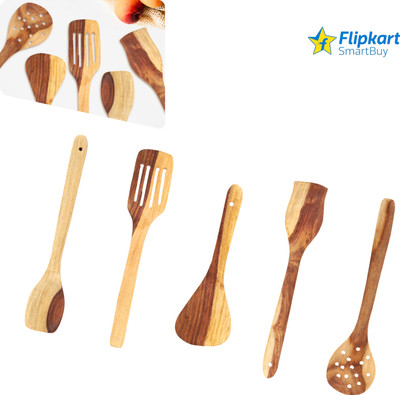 Flipkart SmartBuy Multipurpose Spatula Set of 5 Pcs - 14 - Wooden Spatula(Pack of 5)