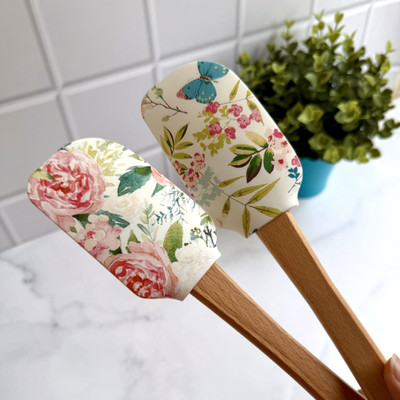 Fiable Premium Silicone Designer Printed Baking Spatulas FBSP002 Mixing Spatula(Pack of 2)