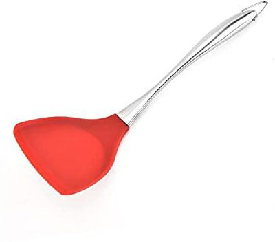 We3 Silicone Non Stick Spatula Turner with Stainless Steel Metal Handle Slotted Spatula(Pack of 1)