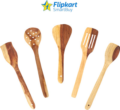 Flipkart SmartBuy Multipurpose Spatula Set of 5 Pcs - 3 - Wooden Spatula(Pack of 5)