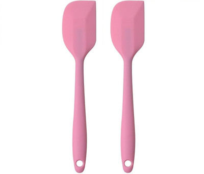 Baskety Silicone Spatulas with Stainless Steel Core, Pack of 2 Pink Mixing Spatula(Pack of 2)