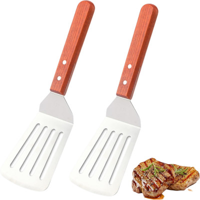 Baskety Turner Professional Grade Stainless Steel Spatula, Set of 2 Big Non-Stick Spatula(Pack of 2)