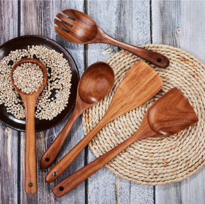 Taargo crafts 06 spoon set Wooden Spatula(Pack of 6)