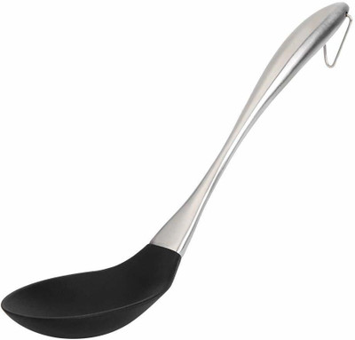 Baskety Kitchen Heat Resitance Non Stick Steel Spoon Black Non-Stick Spatula(Pack of 1)