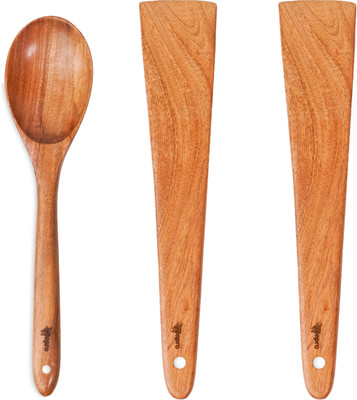 zepro Non Stick Wooden Spatula Set Wooden Spatula(Pack of 3)