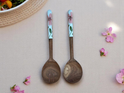 LOKLORE Gulbahar Acia Wood Server Wooden Spatula(Pack of 2)