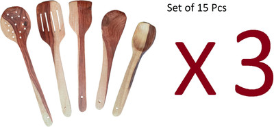 MY STORE Multipurpose Set Of 15 Pcs Wooden Spatula(Pack of 15)