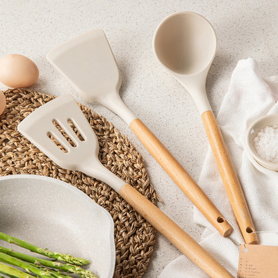 GRACIOUS MART 3 set of spatula Wooden Spatula(Pack of 3)