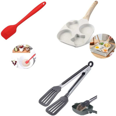 Husaini Mart pan spatula & spatula tong Non-Stick Spatula(Pack of 3)