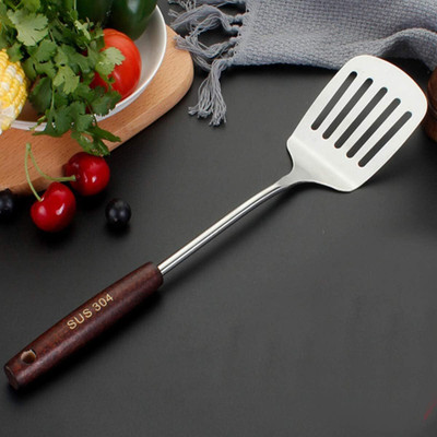 Dweloric Stainless Steel Slotted Spatula Turner with Wooden Handle Pancake Turner Flipper Slotted Spatula(Pack of 1)