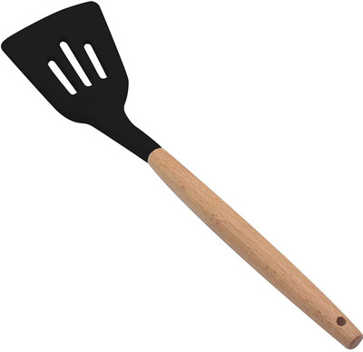 OICIA Wood Stotted_Black_1pcs Lifting Spatula(Pack of 1)