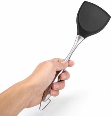 Baskety Kitchen Heat Resitance Non Stick Steel Spatula Black Mixing Spatula(Pack of 1)