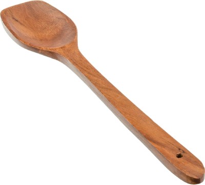 NAU NIDH ENTERPRISES Handcrafted Wooden Non-Stick Serving & Cooking , Wooden Serving Spoon With Long Handle Non-Stick Spatula(Pack of 1)