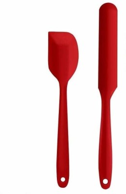 Baskety Silicone Non-Stick Heat Resistant Kitchen Utensil| Spatula Small 20.6cm+Spatula Spreader/Butter knife 24cm|Pack of 2 Spatula RED Non-Stick Spatula(Pack of 2)