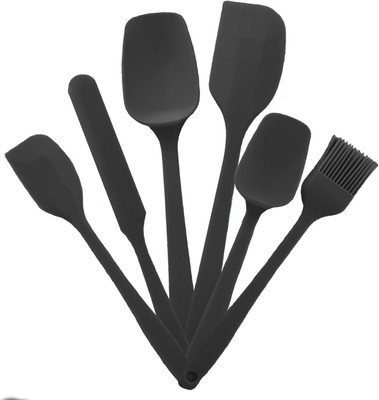 NARV 6 Pcs Silicone Spatula Set Seamless Heat Resistant Food Grade for Pav Bhaji Mix Non-Stick Spatula(Pack of 6)