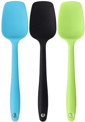 Baskety Silicone Spoon Cooking Utensil for Mixing & Serving, set of 3 Multi Mixing Spatula(Pack of 3)