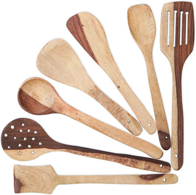 zepro Pure Sheesham Wooden Spatual Set Wooden Spatula(Pack of 7)