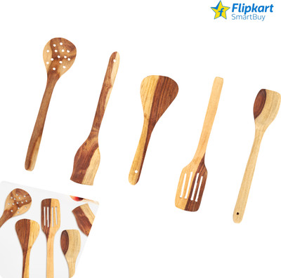 Flipkart SmartBuy Multipurpose Spatula Set of 5 Pcs - 13 - Wooden Spatula(Pack of 5)