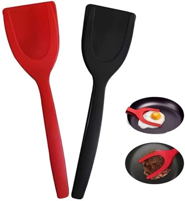 MINITUL 2in1 Grip and Flip Spatula Tongs Egg Flipper Tong Pancake Fish French Toast Non-Stick Spatula(Pack of 2)