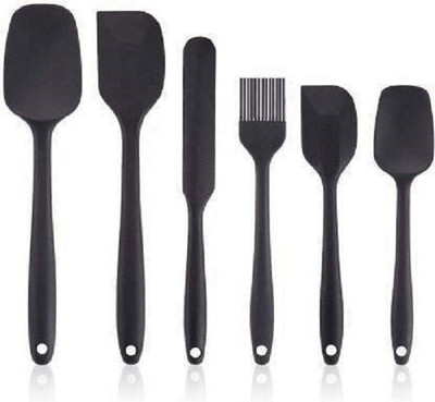MOBDESK 6 Pcs KITCHEN TOOL SET 6 Pcs KITCHEN TOOL SET 6 Pieces Silicon Spatula set Food Grade Up to 600°F Heat Resistant Non-stick Rubber Scraper with Seamless One Piece Design Kitchen Utensils for Cooking, Baking, Mixing, Black Kitchen Tool Set (Black) Black Kitchen Tool Set (Black) Non-Stick Spatu
