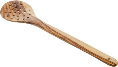 nau nidh nterprises Handcrafted Wooden Non-Stick Serving / Slotted Turner Round Spatula Wooden Spatula(Pack of 1)
