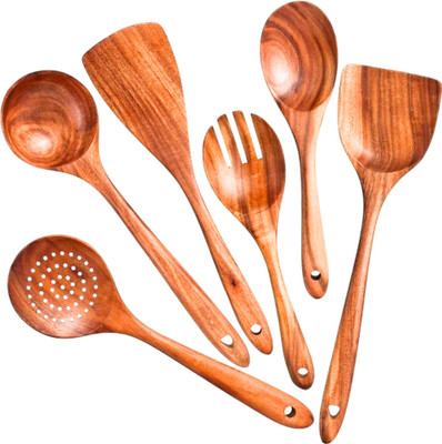 Click Nest CN-SPN6P-01 Wooden Spatula(Pack of 6)